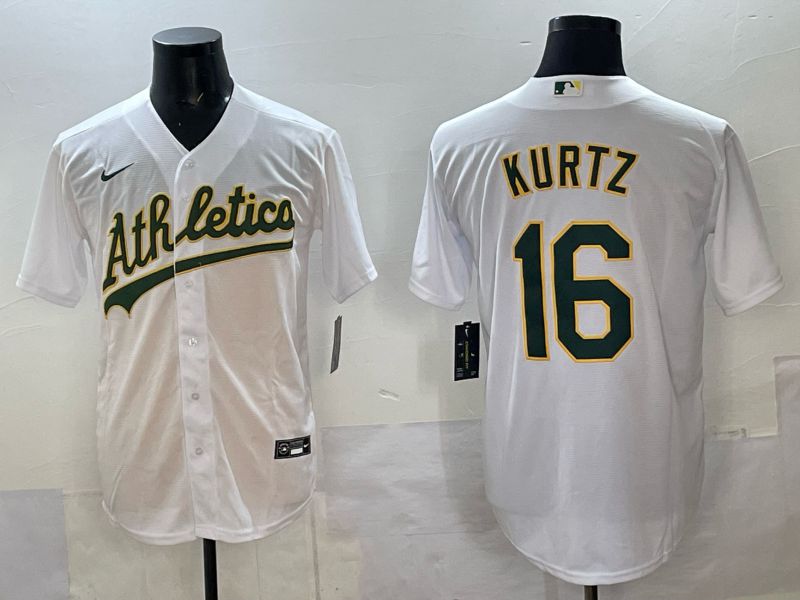 Men Oakland Athletics #16 Kurtz White Nike 2025 MLB Jersey 02->oakland athletics->MLB Jersey